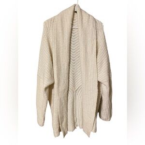 Anthropologie Sleeping on Snow Open Front Cardigan Sweater Womens XL Beige Comfy